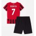 Maillot de foot AC Milan Alvaro Morata #7 Domicile vêtements enfant 2024-25 Manches Courtes (+ pantalon court)